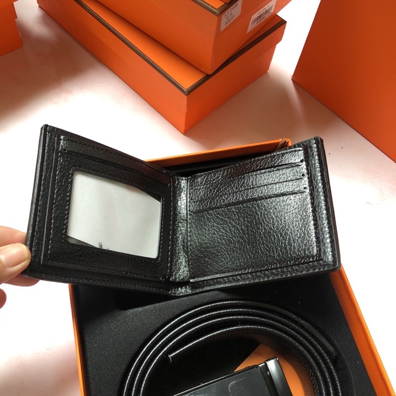Set Dây Thắt Lưng Kèm Ví Da HM Full Box Dành Cho Nam Thích Hợp Làm Quà Tặng