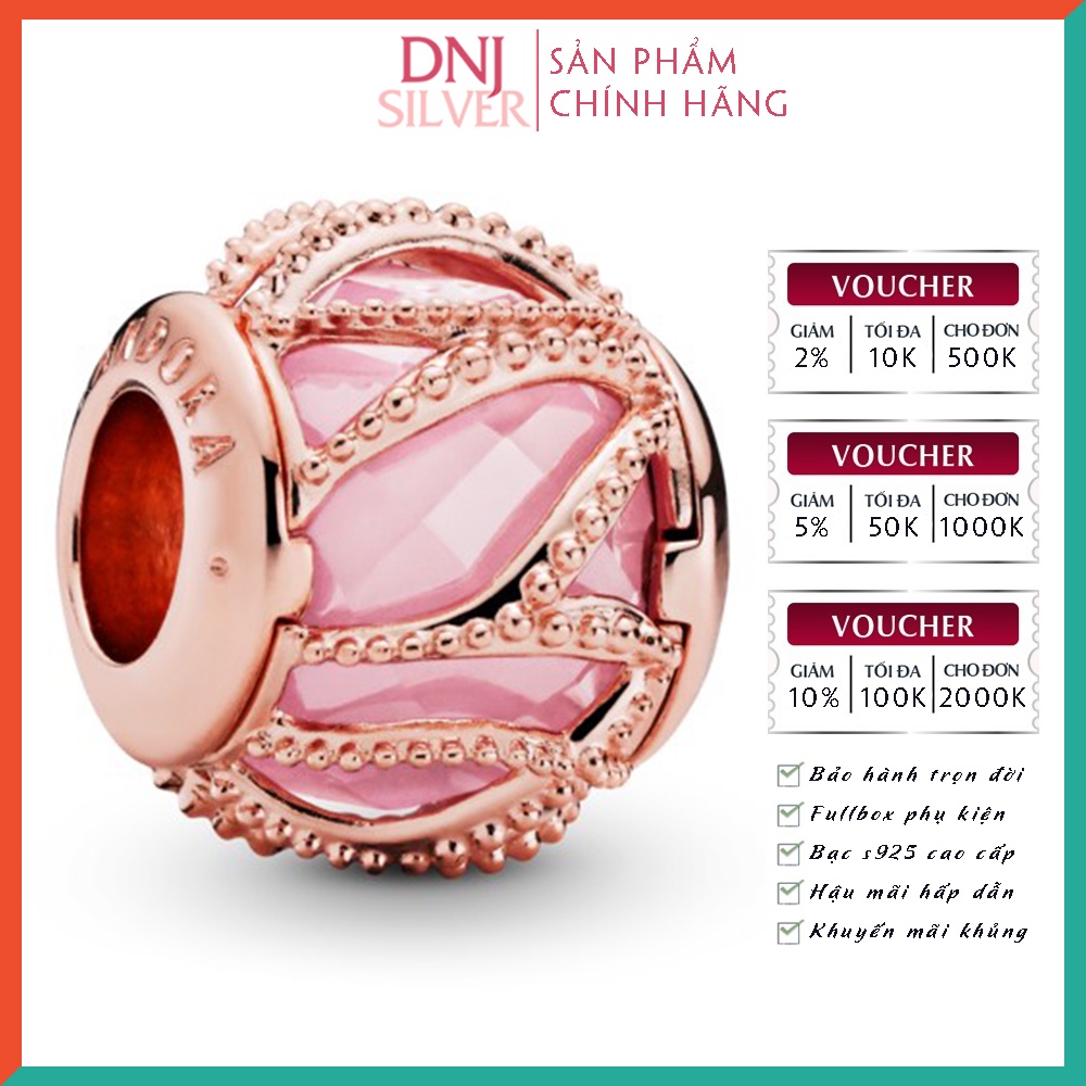 Charm bạc 925 cao cấp, hàng chuẩn bạc - Charm Pink Intertwining thích hợp để mix vòng tay charm - DN196