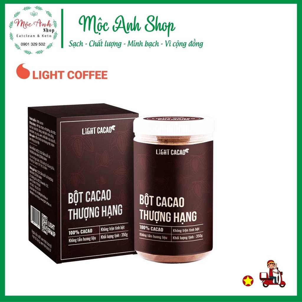 [Giao Hoả Tốc HCM] Bột Cacao Thượng Hạng Light Coffee Hộp 350g_Giúp Cơ Thể có cảm giác No lúc Keto Cùng Đừong Ăn Kiêng