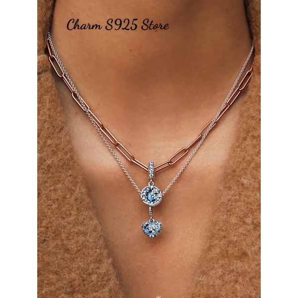 charm pan hình tim đính đá mặt trăng ngôi sao bạc s925 cao cấp