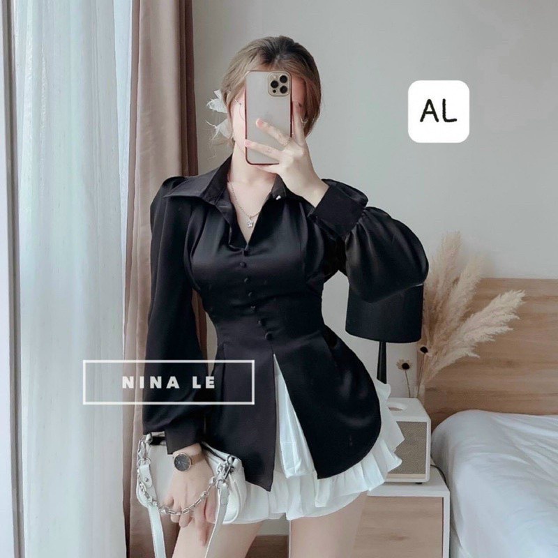 Áo sơ mi lụa buộc  nơ sành điệu cá tính
