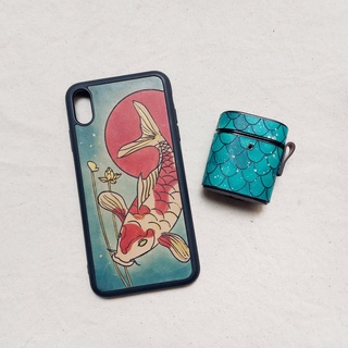 Ốp điện thoại da thật Iphone - Dân gian - ĐỎ