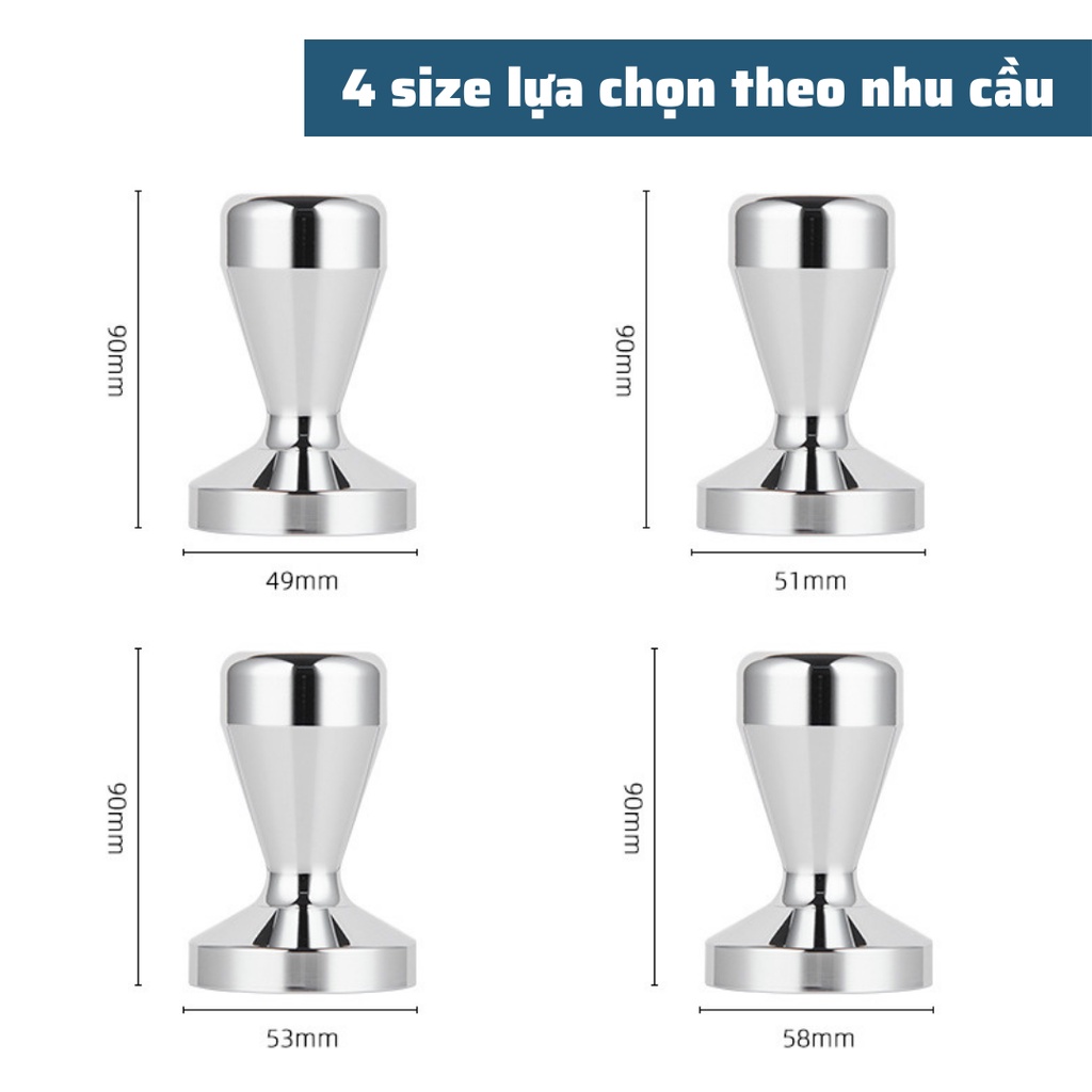 Tay Nén Tamper 51mm dụng cụ nén cà phê pha Espresso cafe Arabica Inox cao cấp tay nén café đường kính 49-51-53-58m