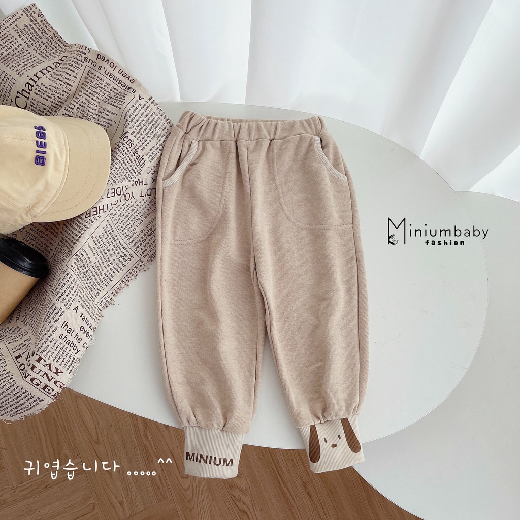 Quần nỉ bé gái dễ thương xinh xắn, quần dài thu đông hàng đẹp bé gái