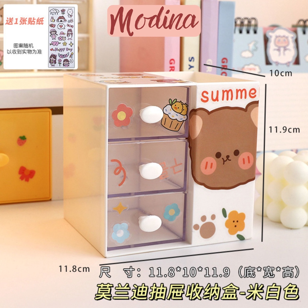 tủ mini để bàn kèm hộp bút đa năng MODINA, ống đựng bút siêu tiện lợi