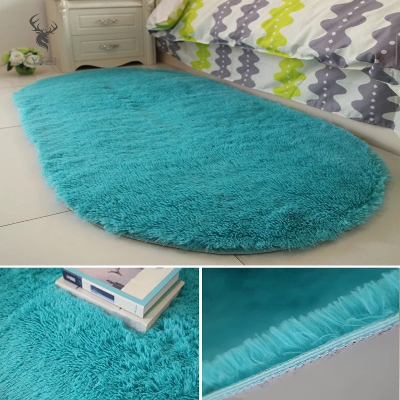 Thảm trải sàn màu trơn dùng để trang trí phòng ngủ/khách/bàn cà phê xinh xắn(40*60cm)