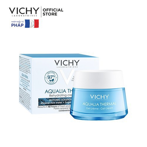 [CHÍNH HÃNG CÓ TEM] VICHY Aqualia Thermal Rehydrating Cream Gel 50 mL - Gel Dưỡng Ẩm cấp nước 48h Dành Cho Mọi Loại Da