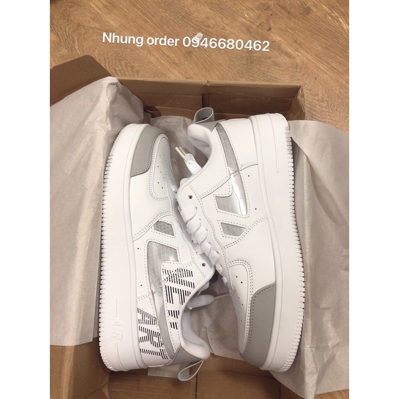 Giày sneakers nam nữ mác vuông logo phản quang in chữ new art Xịn Đẹp