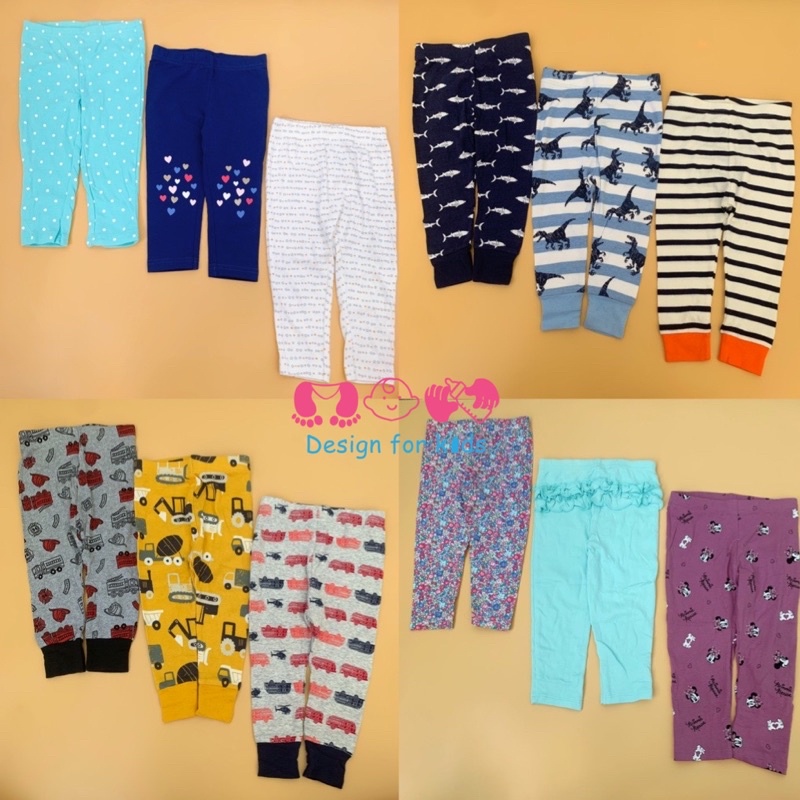 (Size 9-12m) Quần dài quần legging xuất dư các hãng cho bé trai và bé gái