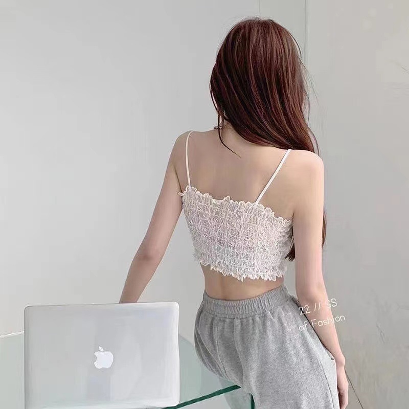 Áo Ngực Croptop Cotton Phối Ren Hoa Siêu Xinh Cho Nữ OTIS - 3157