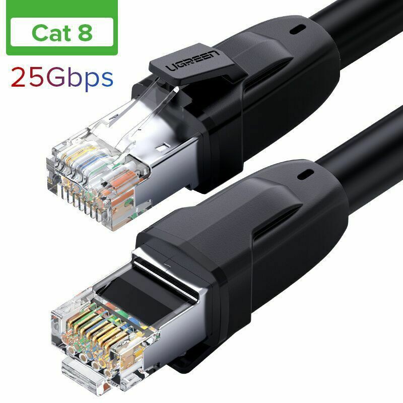 Cáp mạng CAT8 RJ45 Cao Cấp Ugreen 70328 70329 70330 70172 (S/FTP hổ trợ 25Gbps 2000MHz) Chính Hãng NW121