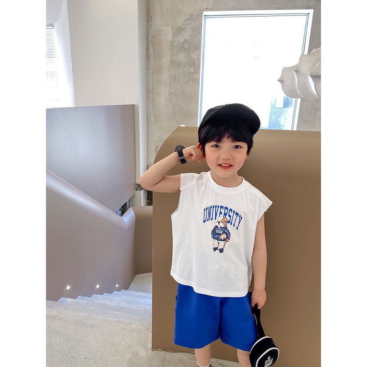 Áo thun tanktop university phong cách mùa hè cho bé A596