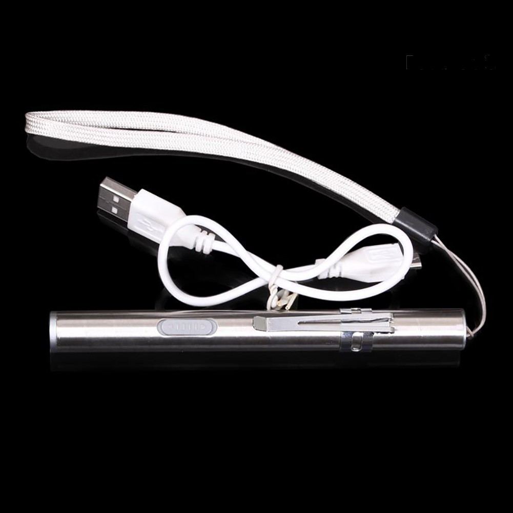 Đèn pin mini hình cây bút bằng thép không gỉ chống thấm nước tiện dụng