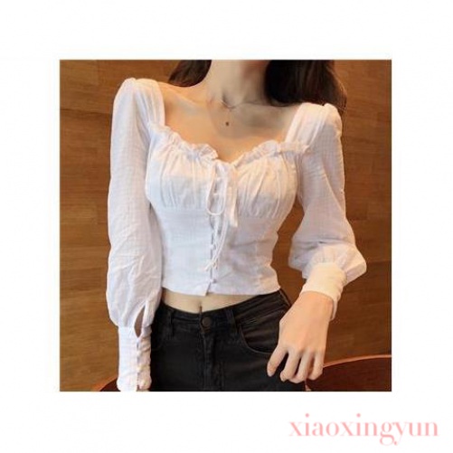 Áo Croptop Tay Phồng Thời Trang Gợi Cảm Cho Nữ