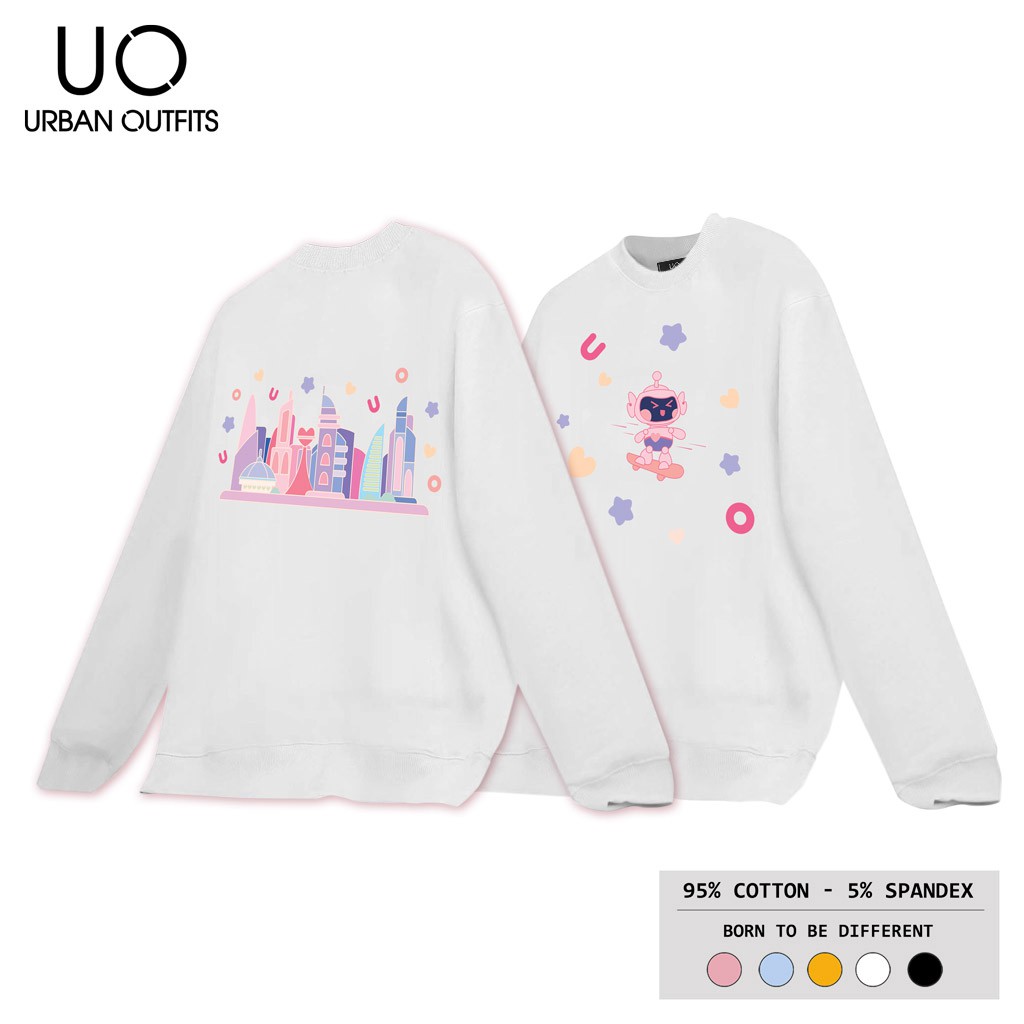 Áo Sweater Form Rộng Nữ Nam URBAN OUTFITS In BOT Trượt Ván SWO29 Thun Cotton Nỉ 4 Chiều Local Brand