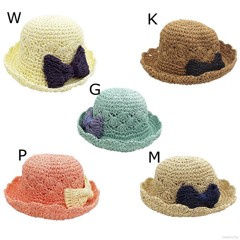 Nón cối phối nơ đáng yêu cho bé gái