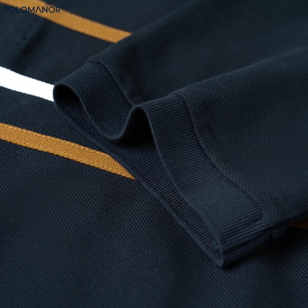 Áo Polo nam phối NAGA vải cá sấu cotton UNI, nam tính, thanh lịch, sang trọng - POLOMANOR