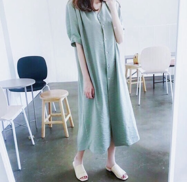 [Mã FATHANG5 giảm 10K đơn 50K] Đầm suông mint cột eo | BigBuy360 - bigbuy360.vn