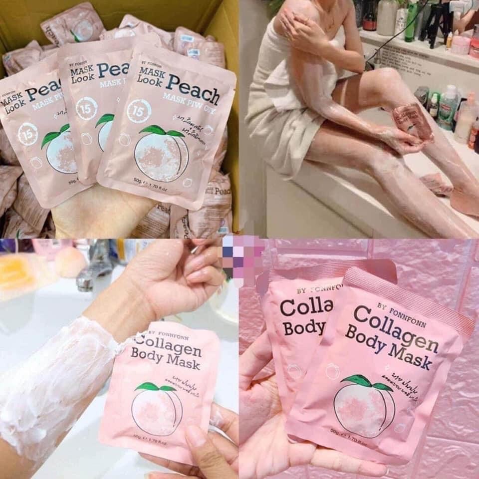 Ủ trắng collagen đào body thái lan, ủ trắng body từ collagen giá tốt nhất hiện nay