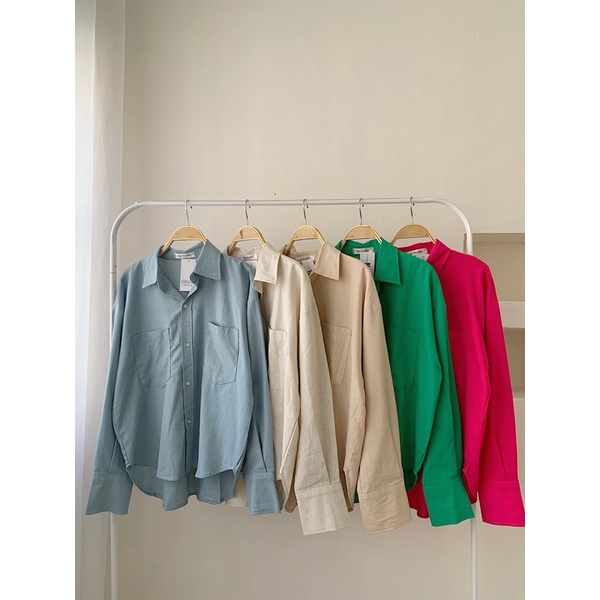 Áo sơ mi linen túi ngực 643