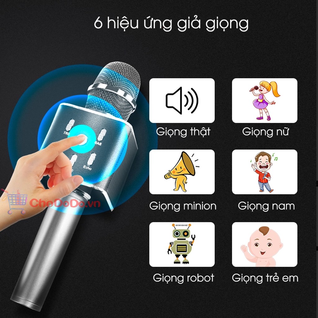 Mic Karaoke Bluetooth Tosing Q9 Có Đèn LED ✔️Giá Rẻ✔️Có Đèn LED✔️Hát Cực Hay