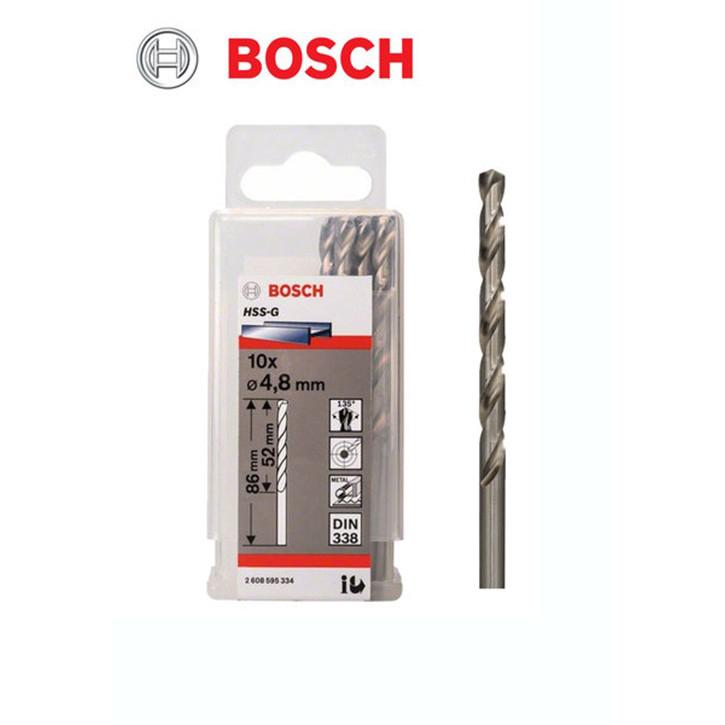 4.8mm Bộ mũi khoan sắt 10 mũi HSS-G Bocsh. 2608595334