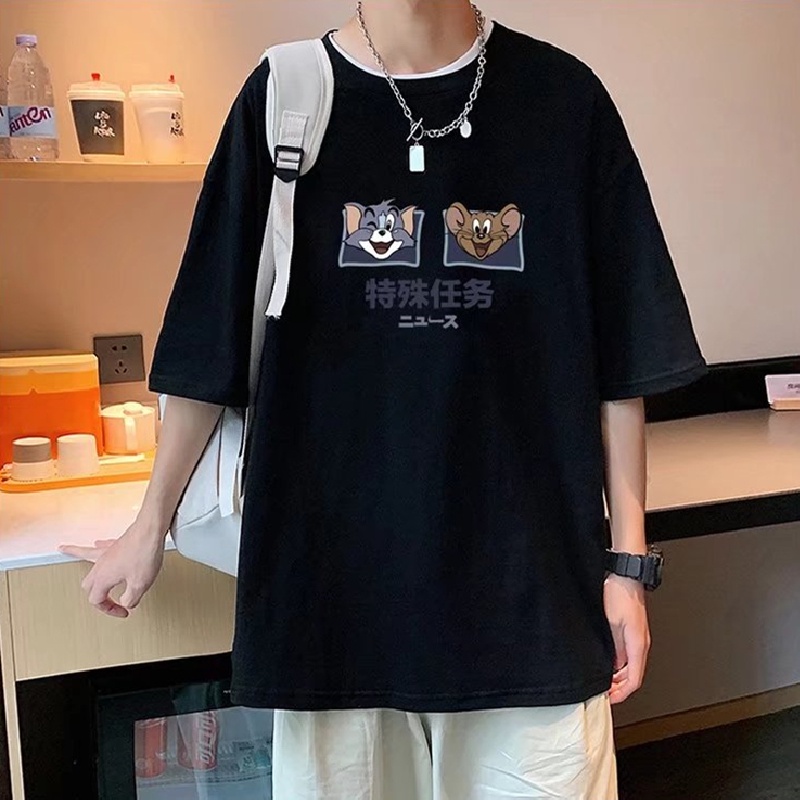 Áo Thun Tay Ngắn Cổ Tròn In Hình Hoạt Hình Dành Cho Nam Và Nữ size M-8XL