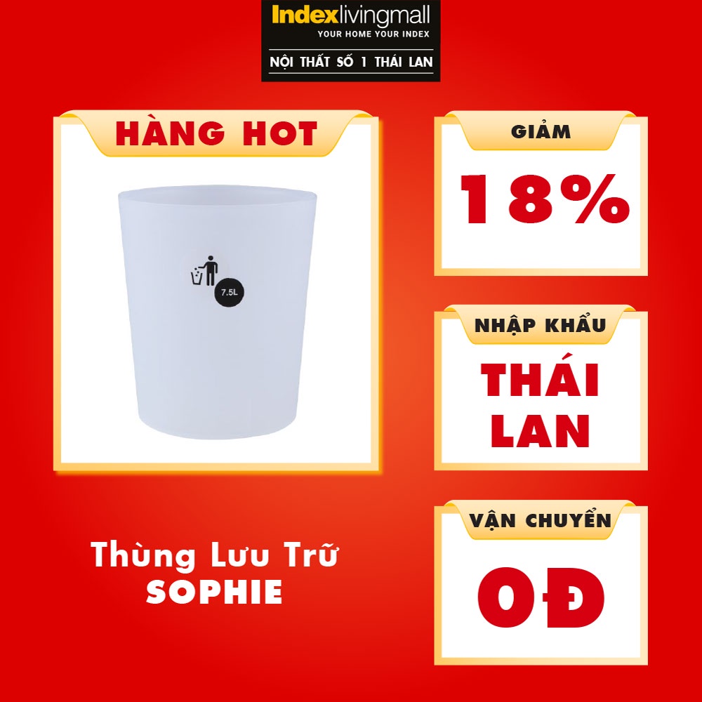 Thùng Rác SOPHIE Màu Mờ Đục Index Living Mall