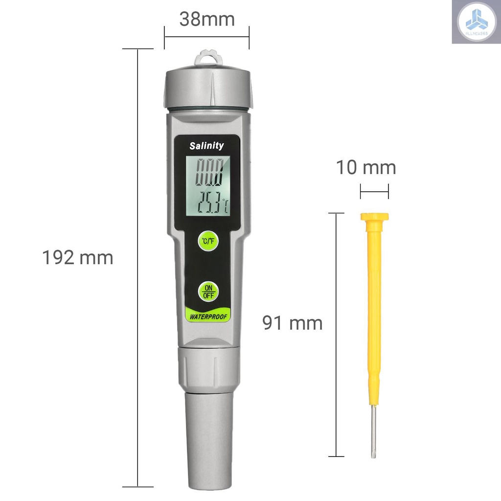 Bút Đo Độ Mặn Và Nhiệt Độ 2 Trong 1 0~199.9Pt Phạm Vi -50~70 VN26