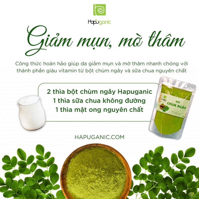 Hũ Bột Chùm Ngây Nguyên Chất HaPu Organic Mặt Nạ Bột Thiên Nhiên 100g