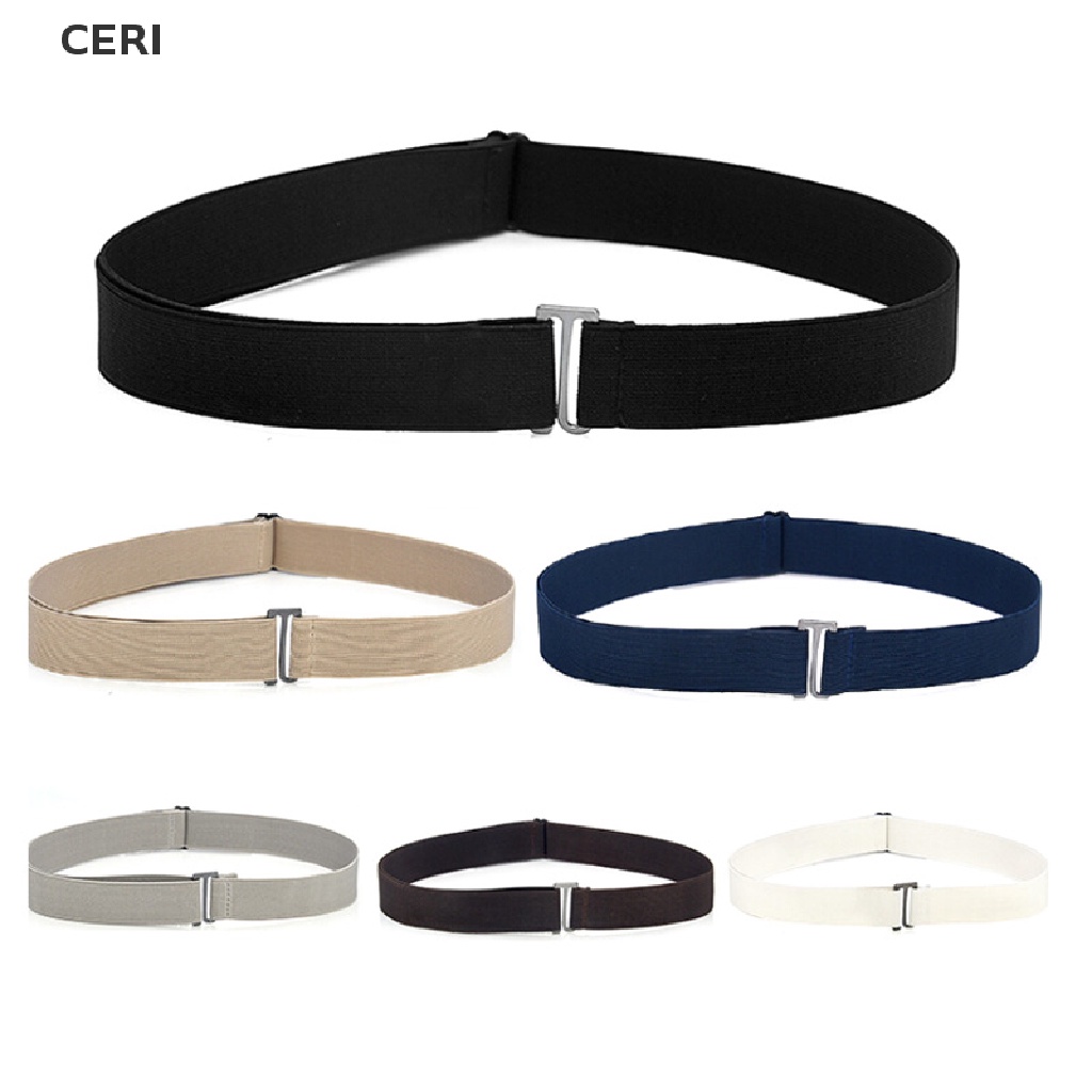 CE Invisible Belt Buckle Plastic Elastic Belt Women Men Adjustable Belt Fashion RI