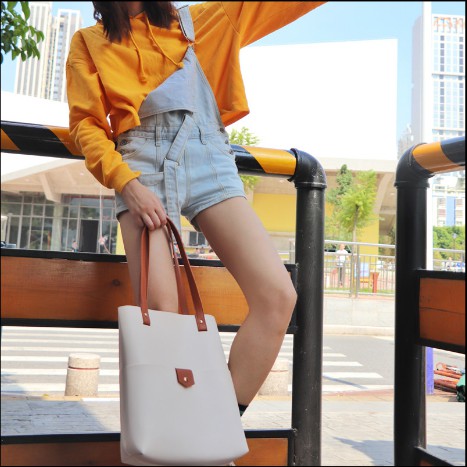 Túi tote da có ngăn ngoài vừa A4 P044