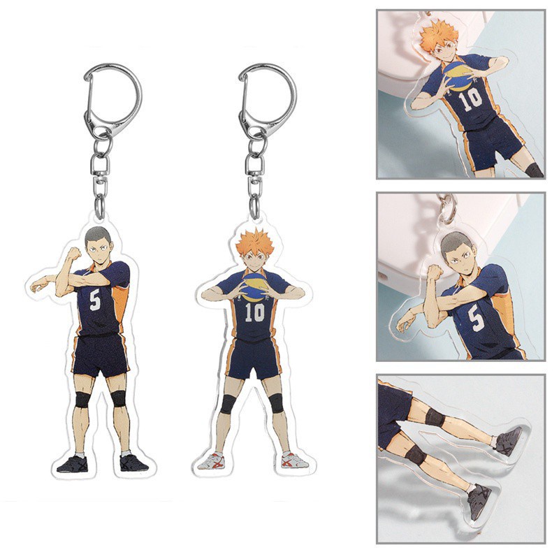 YGT Móc khóa kèm giá đỡ nhân vật anime Haikyuu phong cách mới