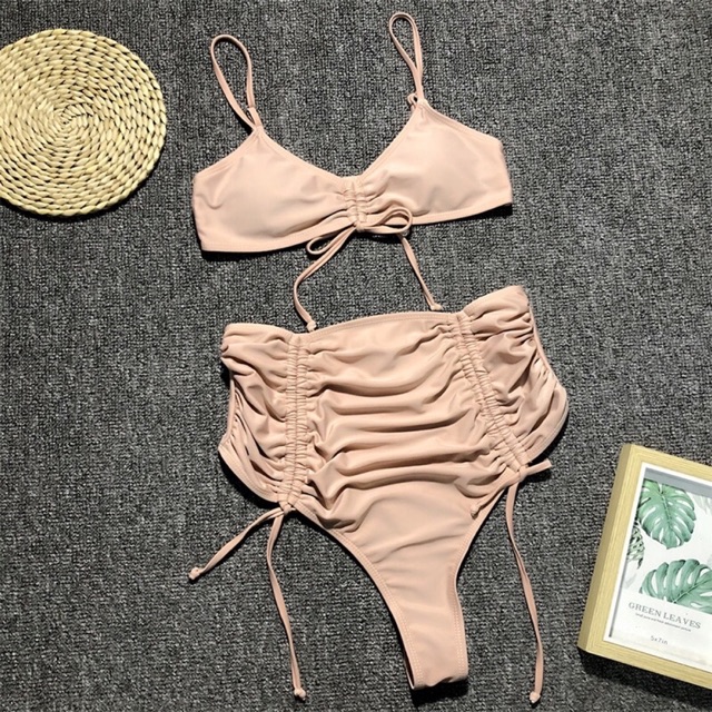 bikini lưng cao Rút dây quần hở mông ( ảnh thật)