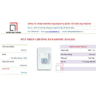 NÚT NHẤN CHUÔNG KÍN NƯỚC PANASONIC EGG331