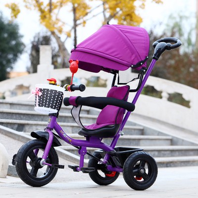 xe đạp 3 bánh trẻ em 1 2 3 4 5 6 tuổi-xe đẩy 3 bánh cao cấp có ô che có đệm và có giá xoay