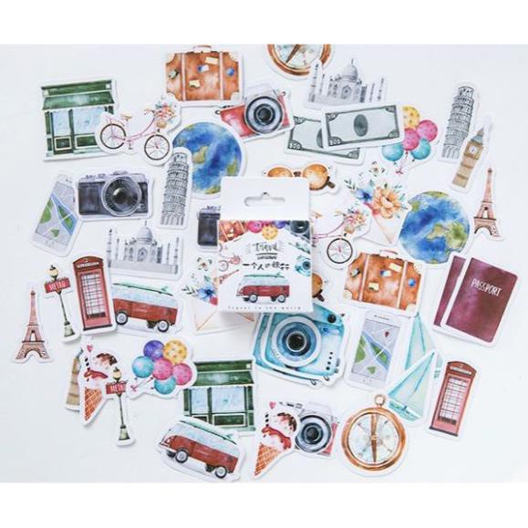 Bộ 46 Sticker Du Lịch Thế Giới dán trang trí E41