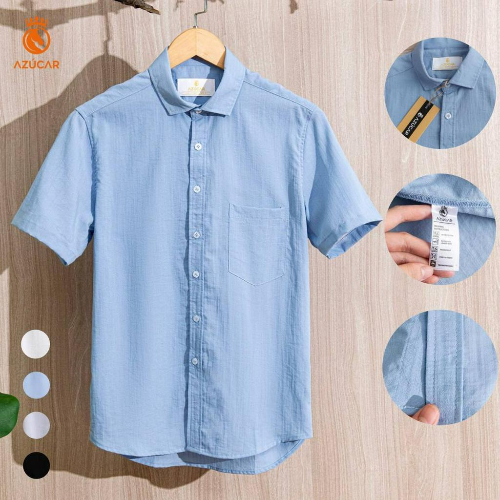 Áo Sơ mi đũi ngắn tay nam AZÚCAR chất lượng khác biệt, mát mẻ, lịch sự và thoải mái tối đa