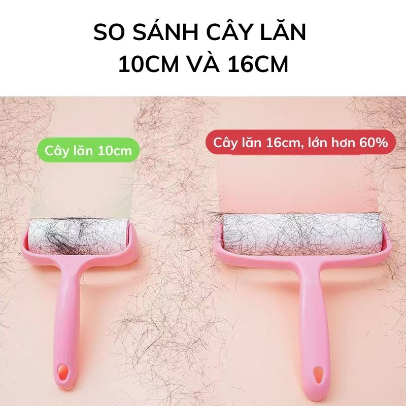 Cây lăn bụi làm sạch quần áo, chăn ga, đệm sofa, thanh lăn lông chó mèo có lõi thay thế
