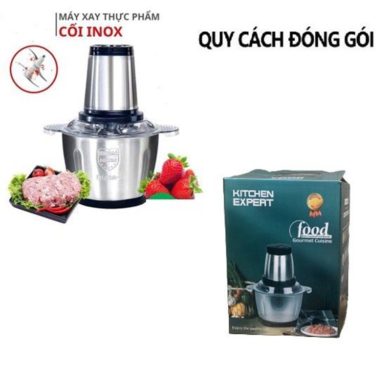 Máy xay thịt cá đa năng cối INOX 304 dung tích 2 lit dao xay 4 lưỡi MIIBOOSHI 7778865231