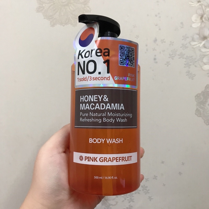 Sữa Tắm Kundal Honey & Macadamia Body Wash - Pink Grapefruit Bưởi Hồng 500ml