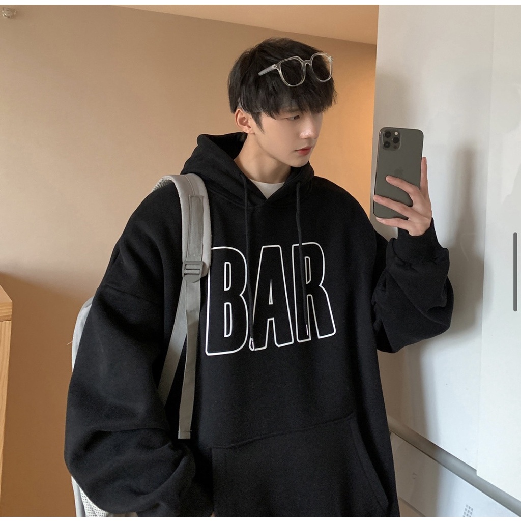 Áo hoddie , áo nỉ bông form TRung unisex họa tiết BAR nam nữ mặc đều đẹp | WebRaoVat - webraovat.net.vn