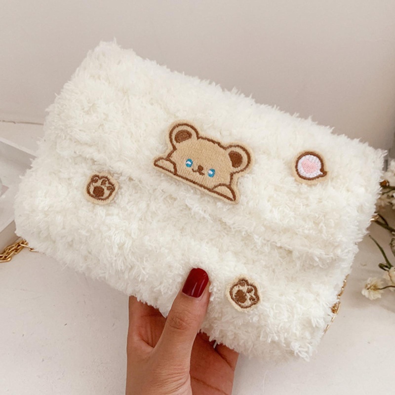 Túi Đeo Chéo Đựng Điện Thoại Chìa Khóa / Đồ Trang Điểm Hình Gấu Nhồi Bông Bằng Len Dệt