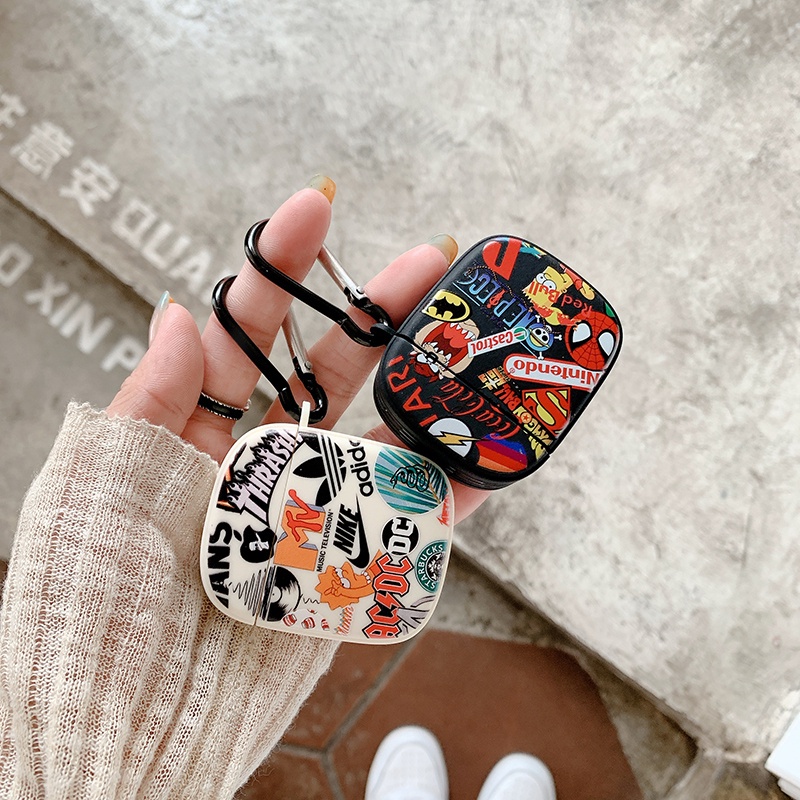 Vỏ bảo vệ hộp sạc tai nghe Airpods 1 2 3 Pro Bluetooth không dây chất liệu silicon in logo NIKE thời trang kèm móc khóa