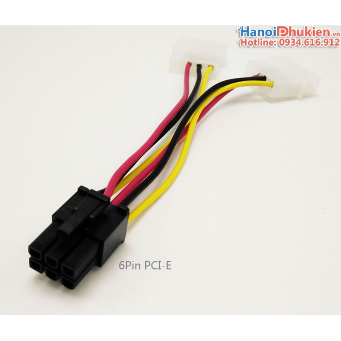 Cáp nguồn 2 Molex ATA sang 6pin cho card đồ họa VGA | BigBuy360 - bigbuy360.vn