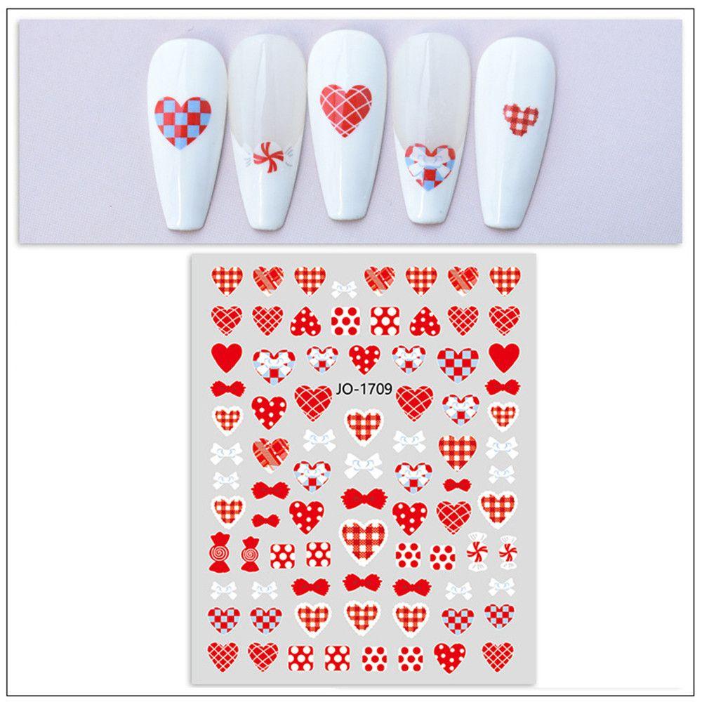 Sticker Dán Móng Tay Hình Trái Tim Xinh Xắn
