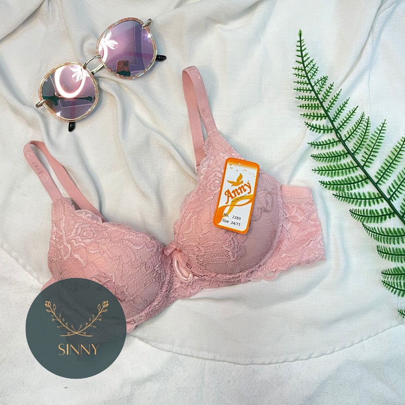 Áo ngực ren quả nhỏ cúp A, áo lót Thái Lan có gọng, nội y mút mỏng Anny 2389, Sinny