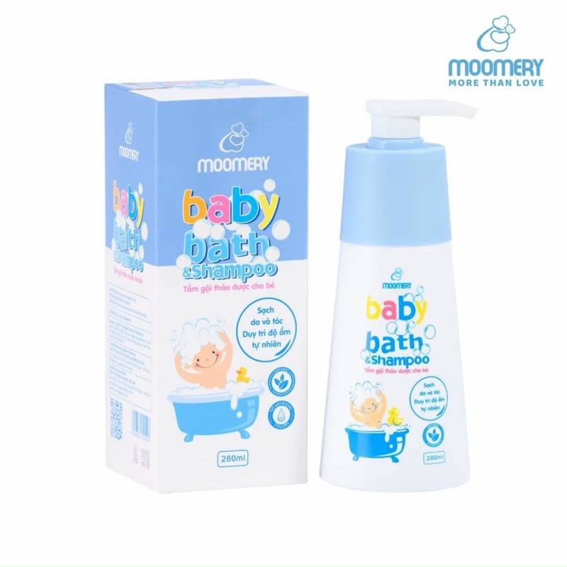 Sữa tắm gội thảo dược 2in1, bảo vệ làn da cho bé toàn diện của nhà Moomery Nhã Phương.