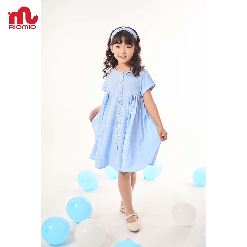 Váy bé gái 3-11 tuổi công chúa 𝐀𝐦𝐚𝐧𝐝𝐚 Riomio vải muji mềm mịn xếp ly dọc thân siêu xinh- RV106