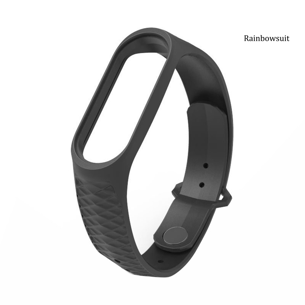 Dây Đeo Thay Thế Chất Liệu Silicon Màu Trơn Cho Xiaomi Mi Band 3 4